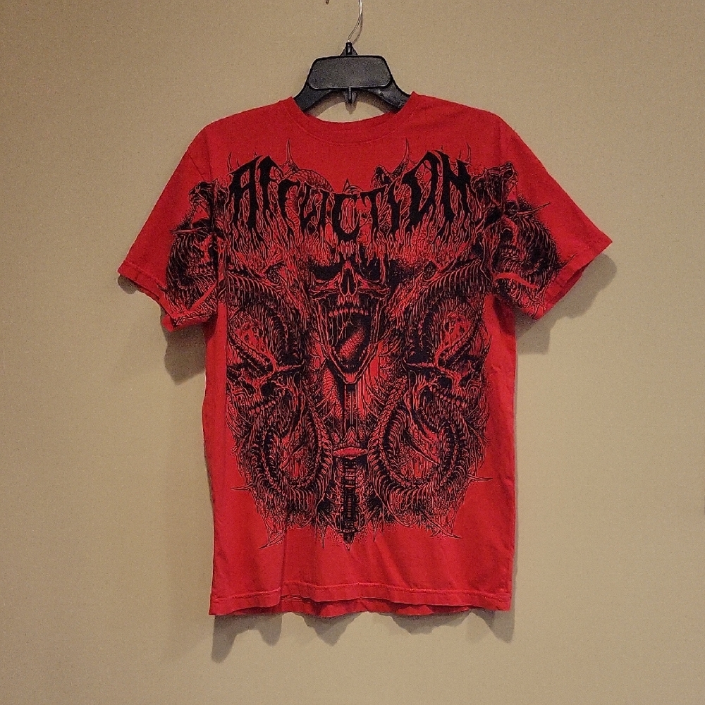 Affliction Red Graphic Short Sleeve Tee